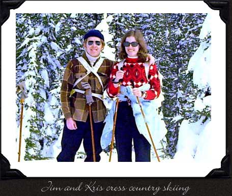 Jim and Kris cross country skiing